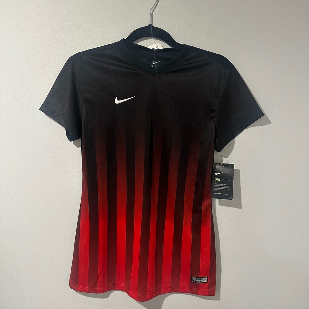 Nike Pro Dri Fit Short Sleeve Top - Red & Black